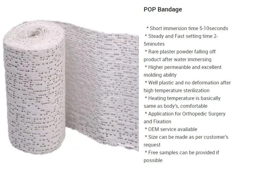 High Quality Orthopedic Pop Bandage Factory Direct Sale Plaster of Paris Bandage Roll