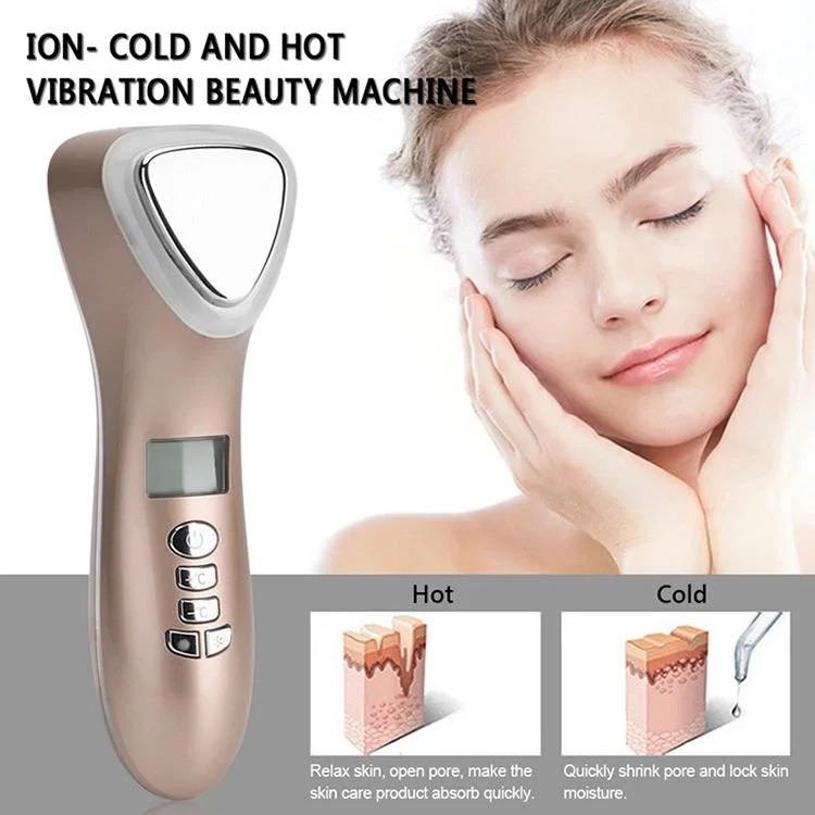 Home Use Beauty Device Multifunction Skin Care V Facial Lifting Vibrating Massager Red Photon Acne Treatment