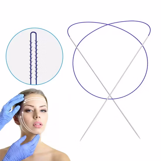 Safety Micro Cannula with Blunt Tip Needle Pdo/Pcl/Plla Mono Screw V Lifting Pdo Thread Cog Thread